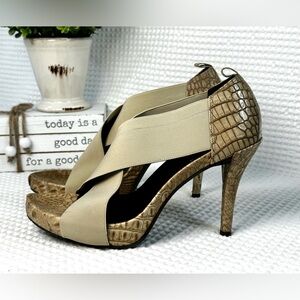 🤎Donald Pliner Croco Strappy Heels